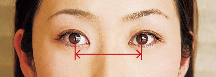 瞳孔間の距離を測る