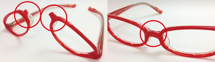 メガネの修理　ビフォーアフター　メガネ壊れた　メガネ折れた