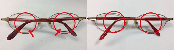 メガネの修理　ビフォーアフター　メガネ壊れた　メガネ折れた